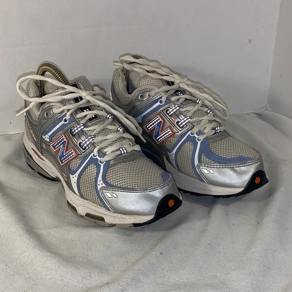 New Balance Women’s NLock 850 Silver/Blue/Orange Sneakers